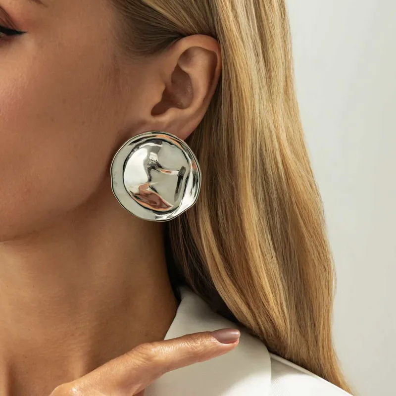 Silvertone Hat Statement Stud Earrings made by Zulily