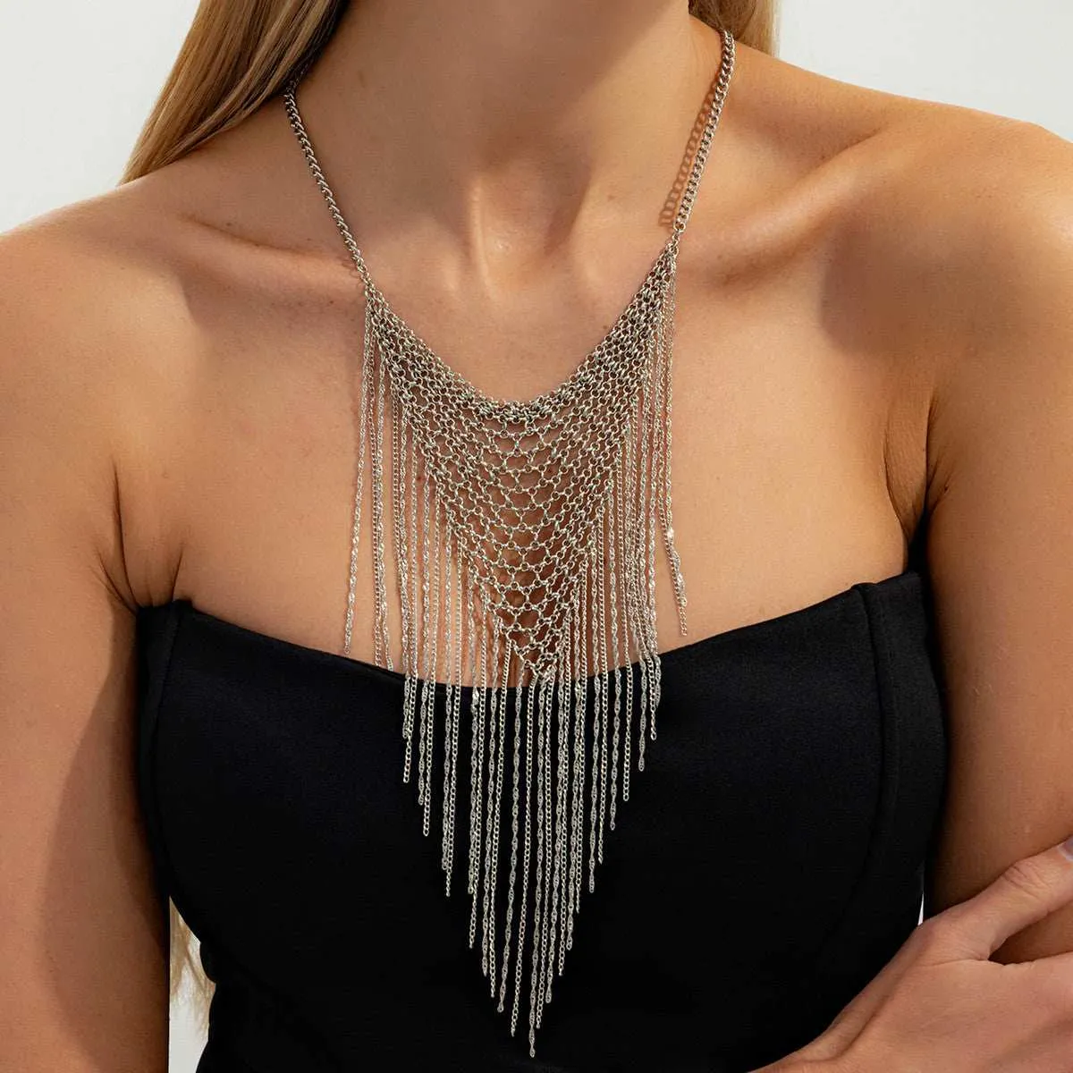 Silvertone Netted Rhombus Tassel Necklace sold by Zulily