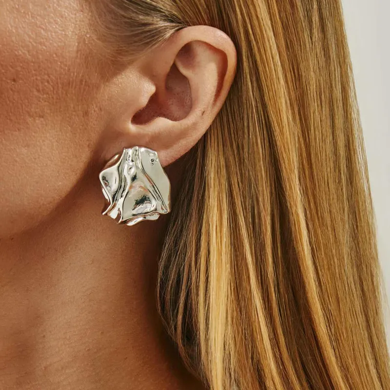 Silvertone Textured Stud Earrings made by Zulily