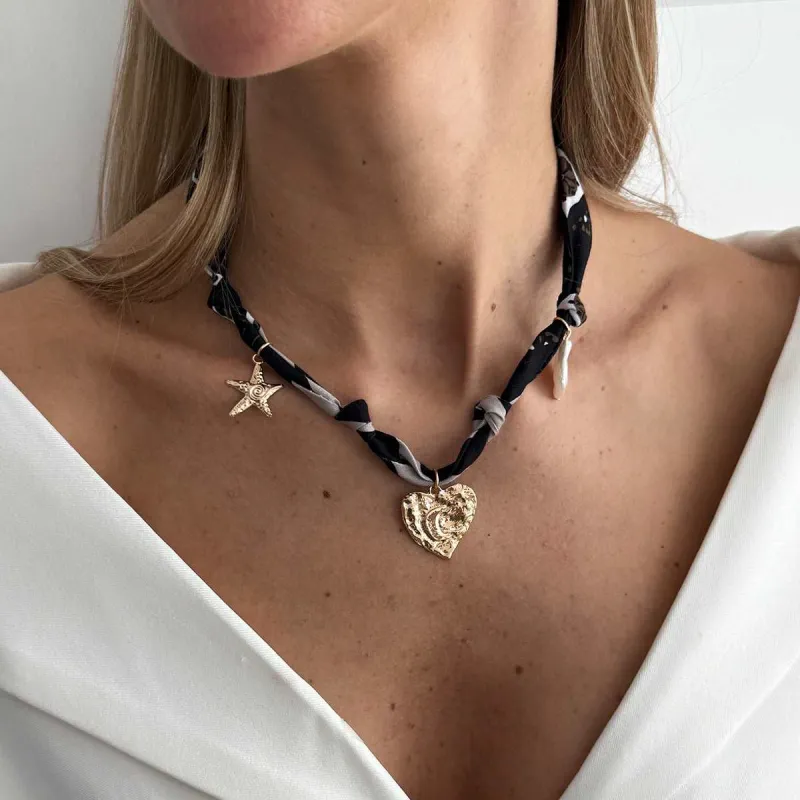 Polyster & Pearl Goldtone Celestial Hammered Heart Pendant Necklace made by Zulily
