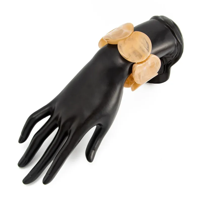 Light Coffee Resin Notched Circular Stretch Bracelet made by Zulily