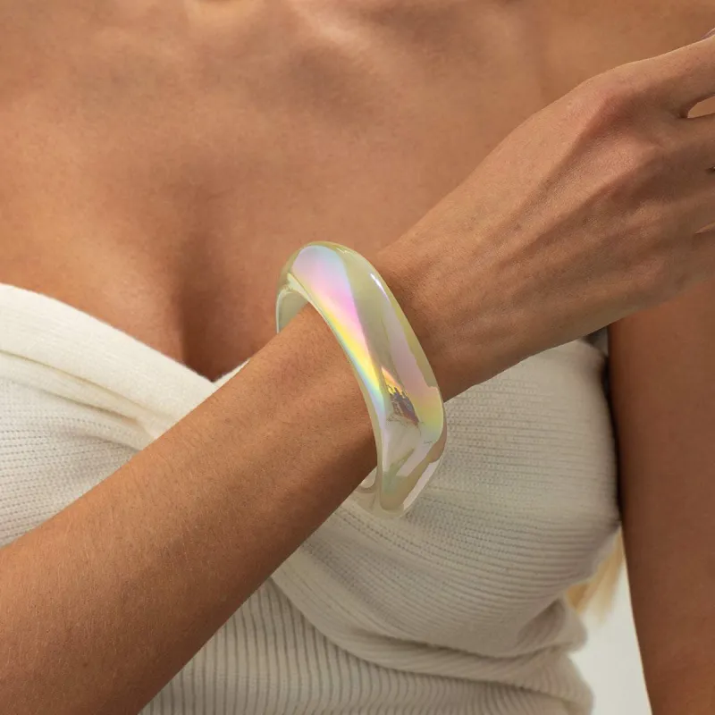 Iridescent Resin Uneven Bangle made by Zulily