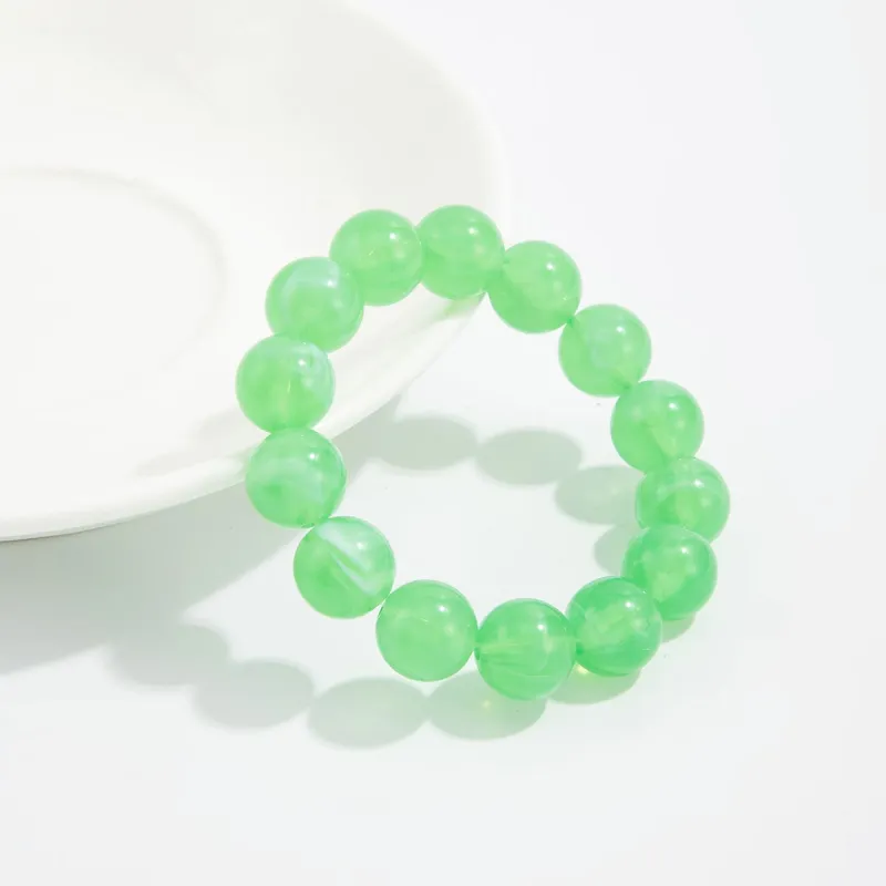 Green Resin Beaded Stretch Bracelet made by Zulily