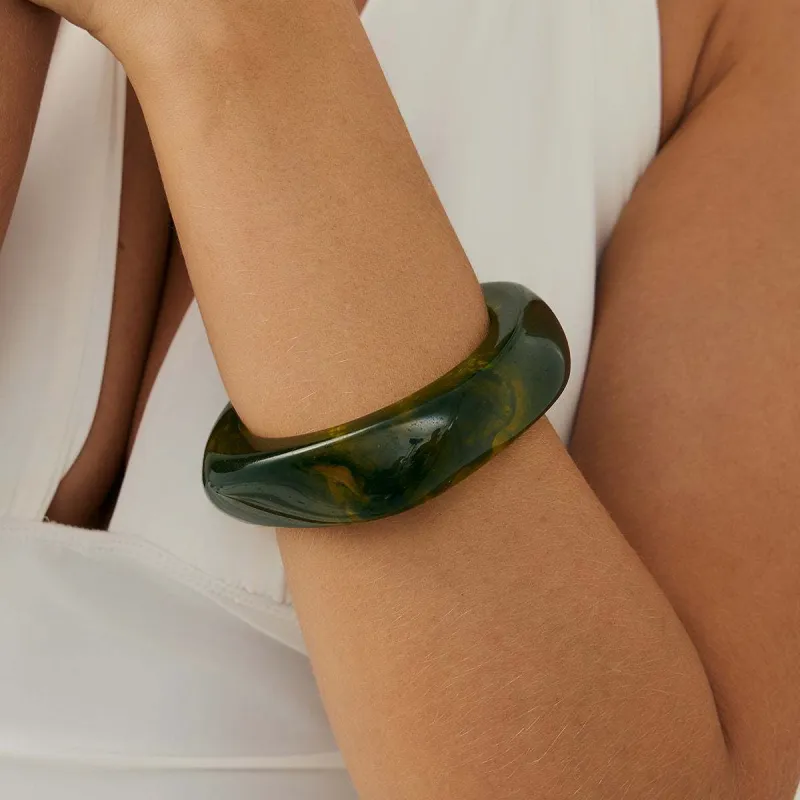 Green Resin Square Bangle made by Zulily
