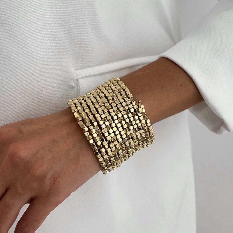 Goldtone Cube Layered Stretch Bracelet made by Zulily