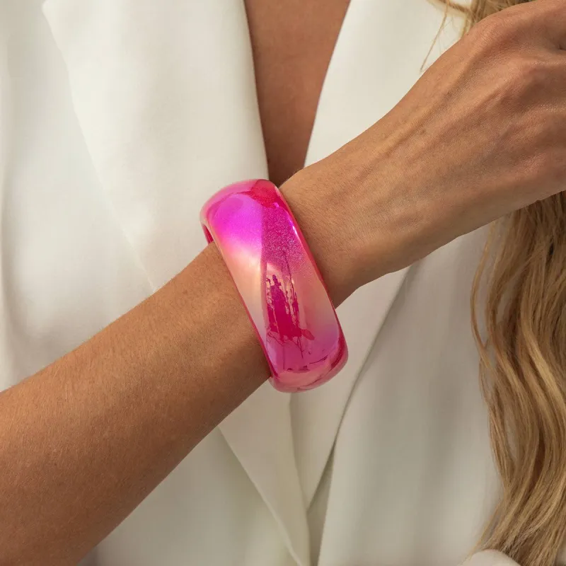 Iridescent & Rose Resin Bangle made by Zulily