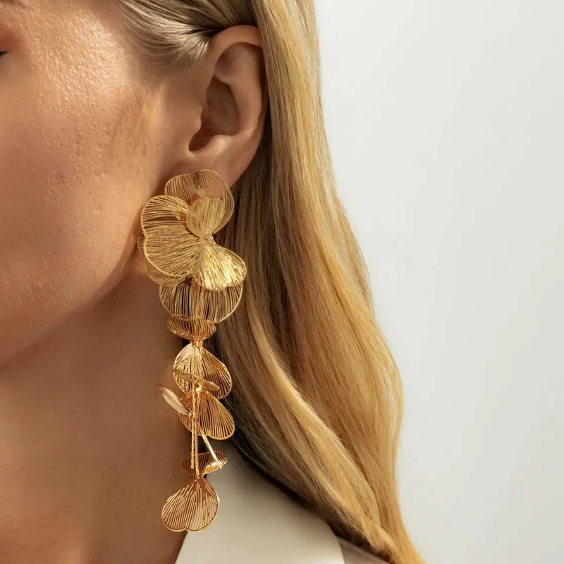 Goldtone Open Textured Flower Cluster Dangle Earrings made by Zulily