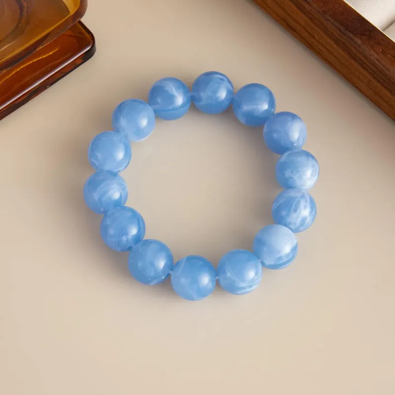 Blue Resin Beaded Stretch Bracelet made by Zulily