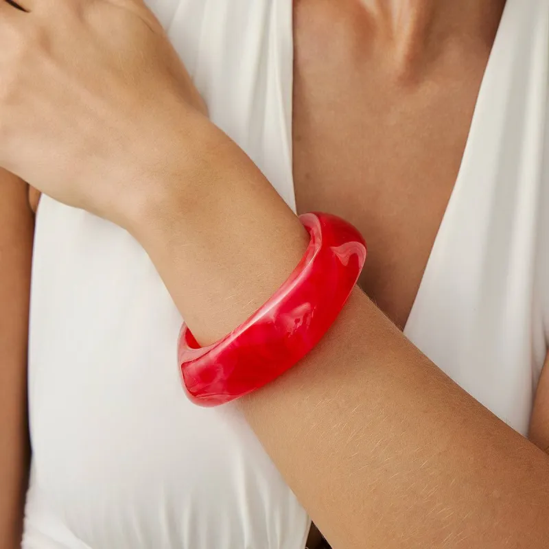 Berry Red Resin Square Bangle made by Zulily