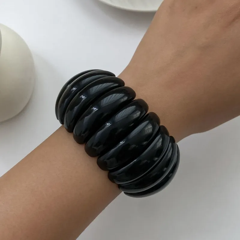 Black Resin Tire Stretch Bracelet made by Zulily