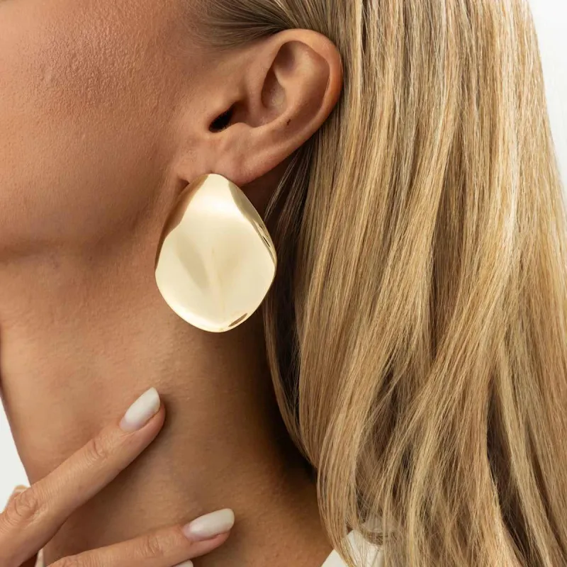 Goldtone Uneven Rhombus Statement Earrings made by Zulily