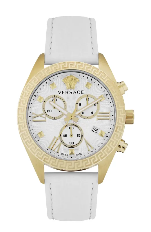 Versace Greca Chrono Leather Watch made by Versace