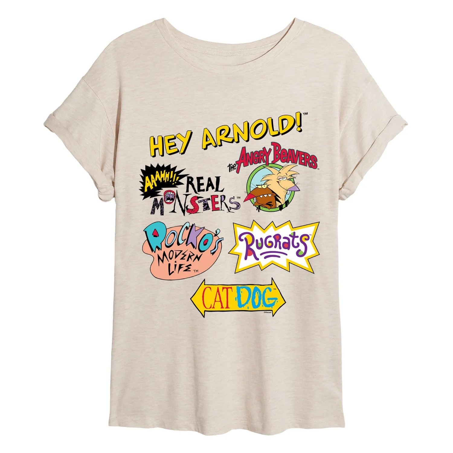 Nickelodeon - Retro Nick Logos - Women's Oversized Graphic T-Shirt sold by Zulily product image thumbnail 2
