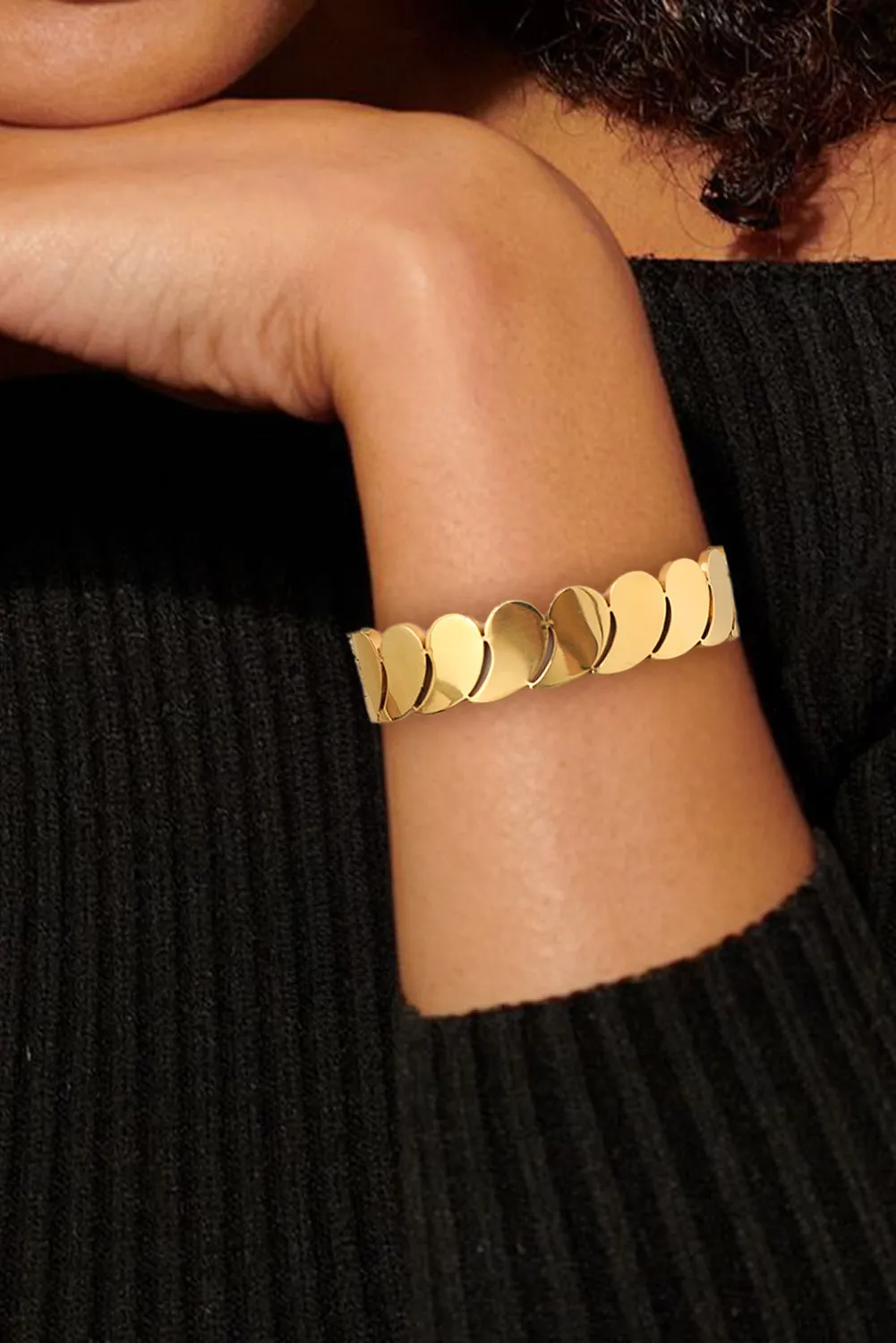 Gold Water Drop Patched Plated Titanium Steel Bangle sold by Zulily product image thumbnail 4