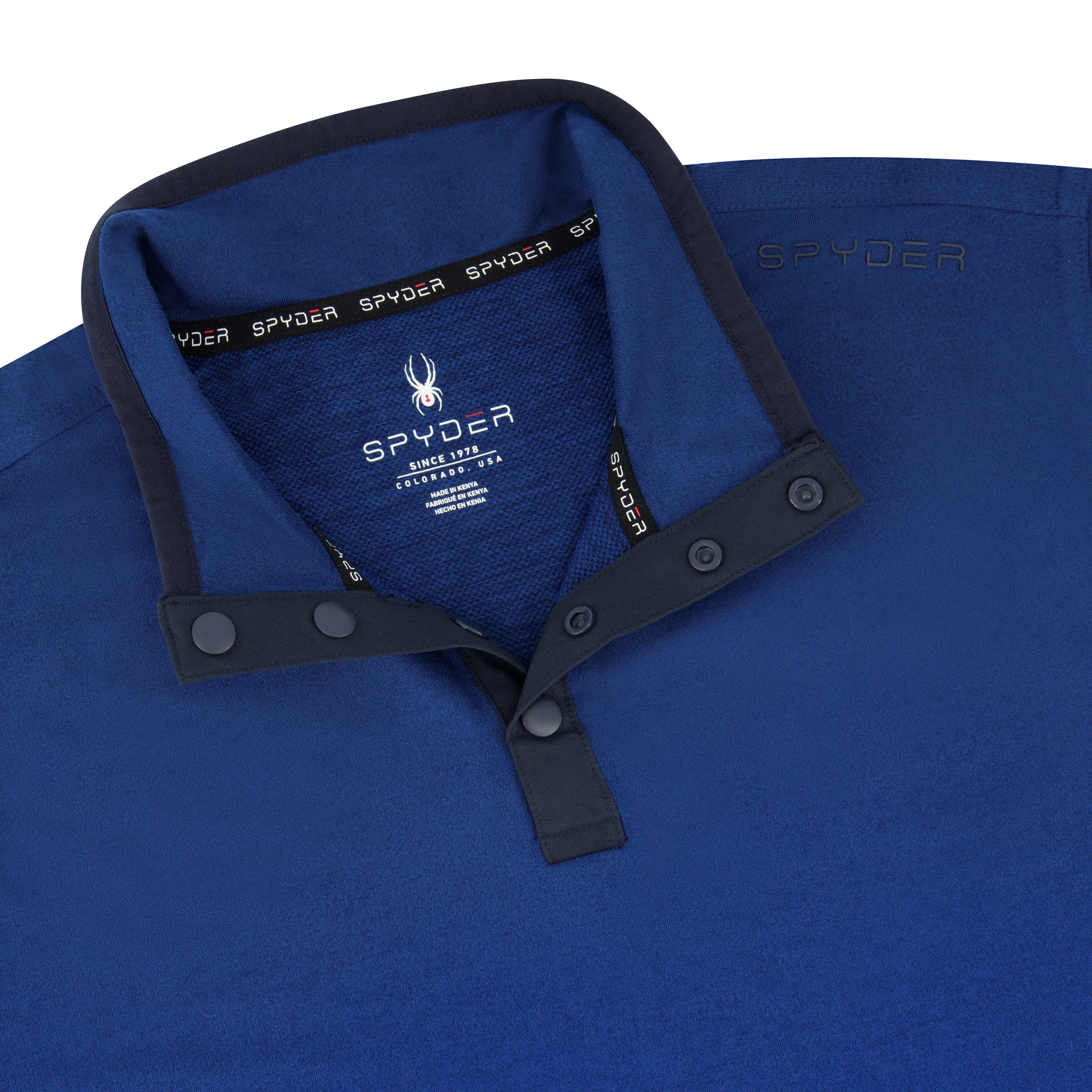 Spyder Men's Marled French Terry Quarter Snap - True Blue sold by Zulily product image thumbnail 3