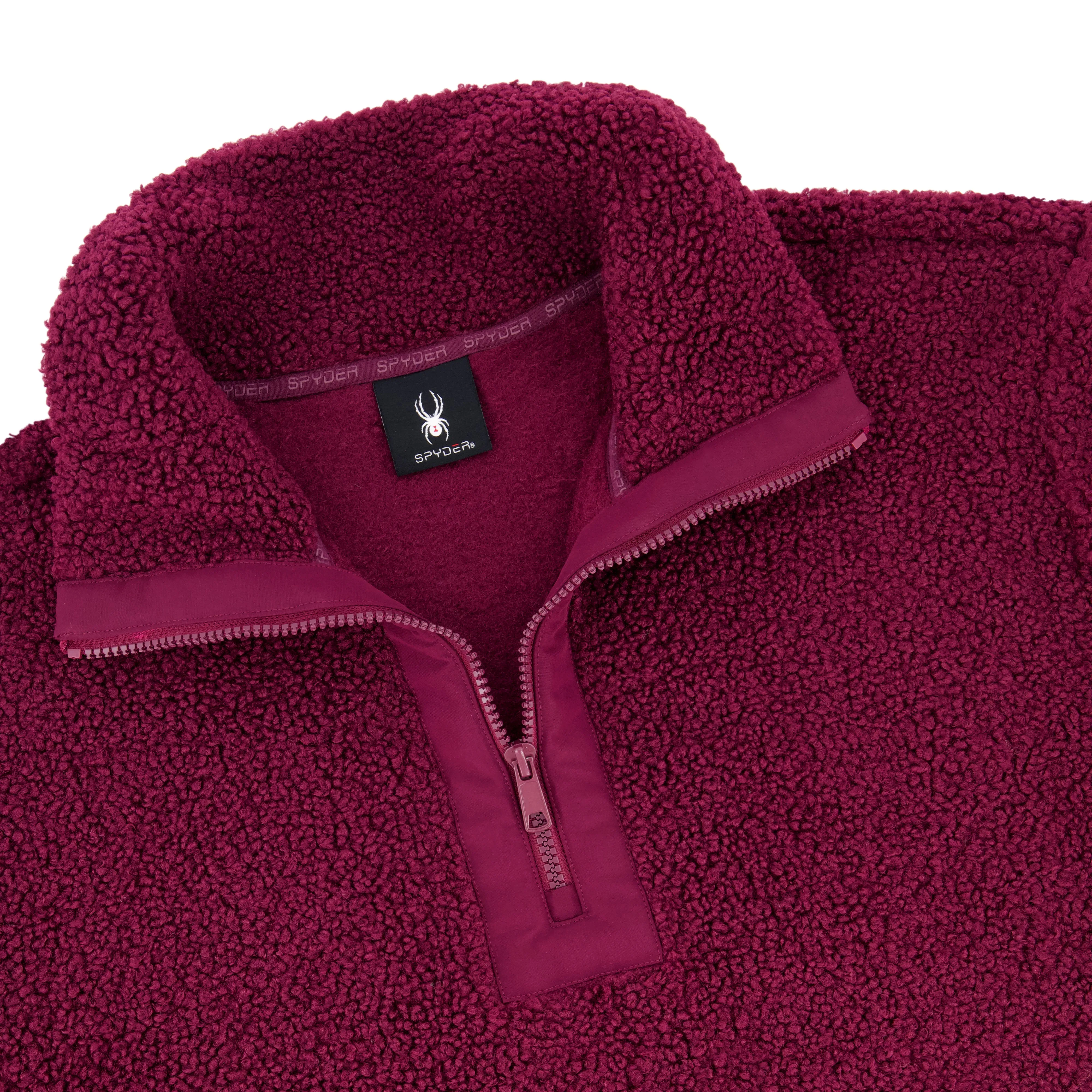 Spyder Women's Sherpa Quarter Zip Mock Neck - Wine sold by Zulily product image thumbnail 3