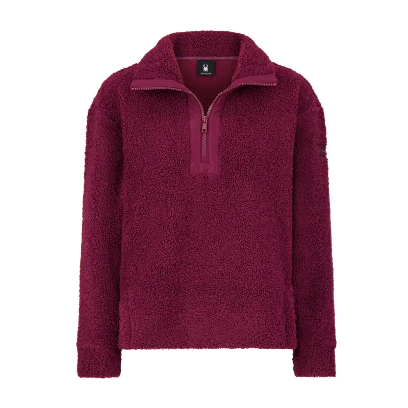 Spyder Women's Sherpa Quarter Zip Mock Neck - Wine made by Spyder
