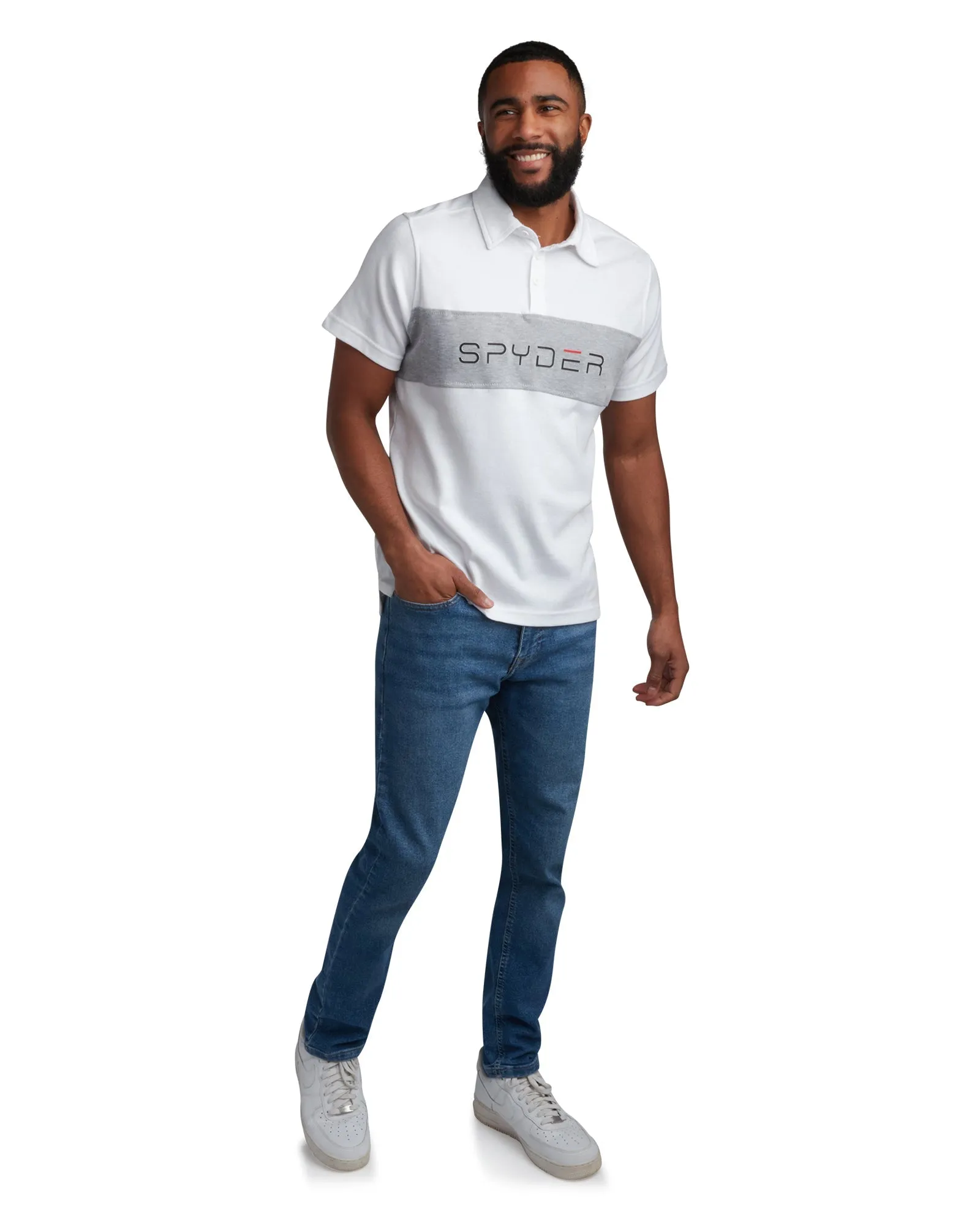 Spyder Men's Short Sleeve Interlock Color Block - White sold by Zulily product image thumbnail 5