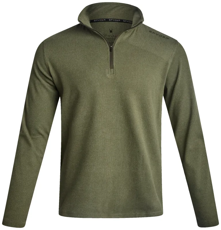 Spyder Men's Brushed Vertical Stripe Quarter Zip - Olive made by Spyder