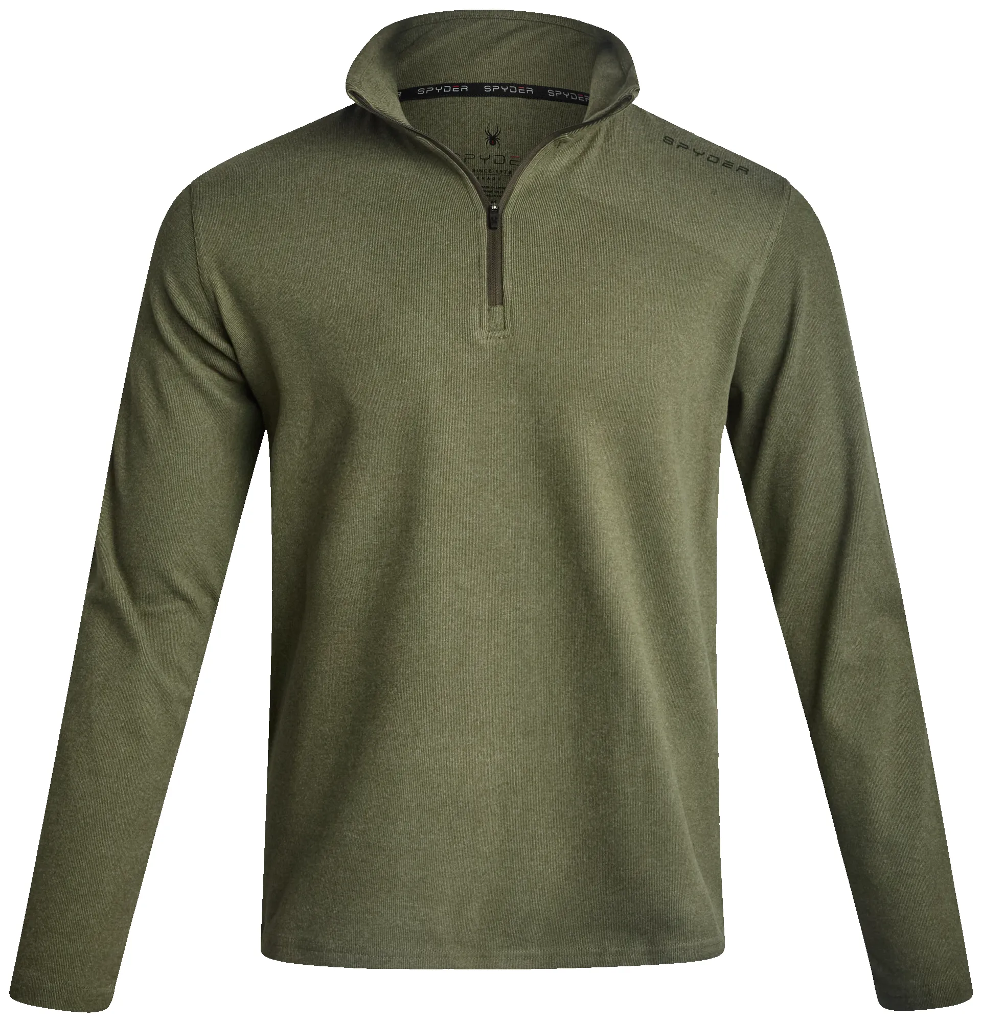 Spyder Men's Brushed Vertical Stripe Quarter Zip - Olive sold by Zulily