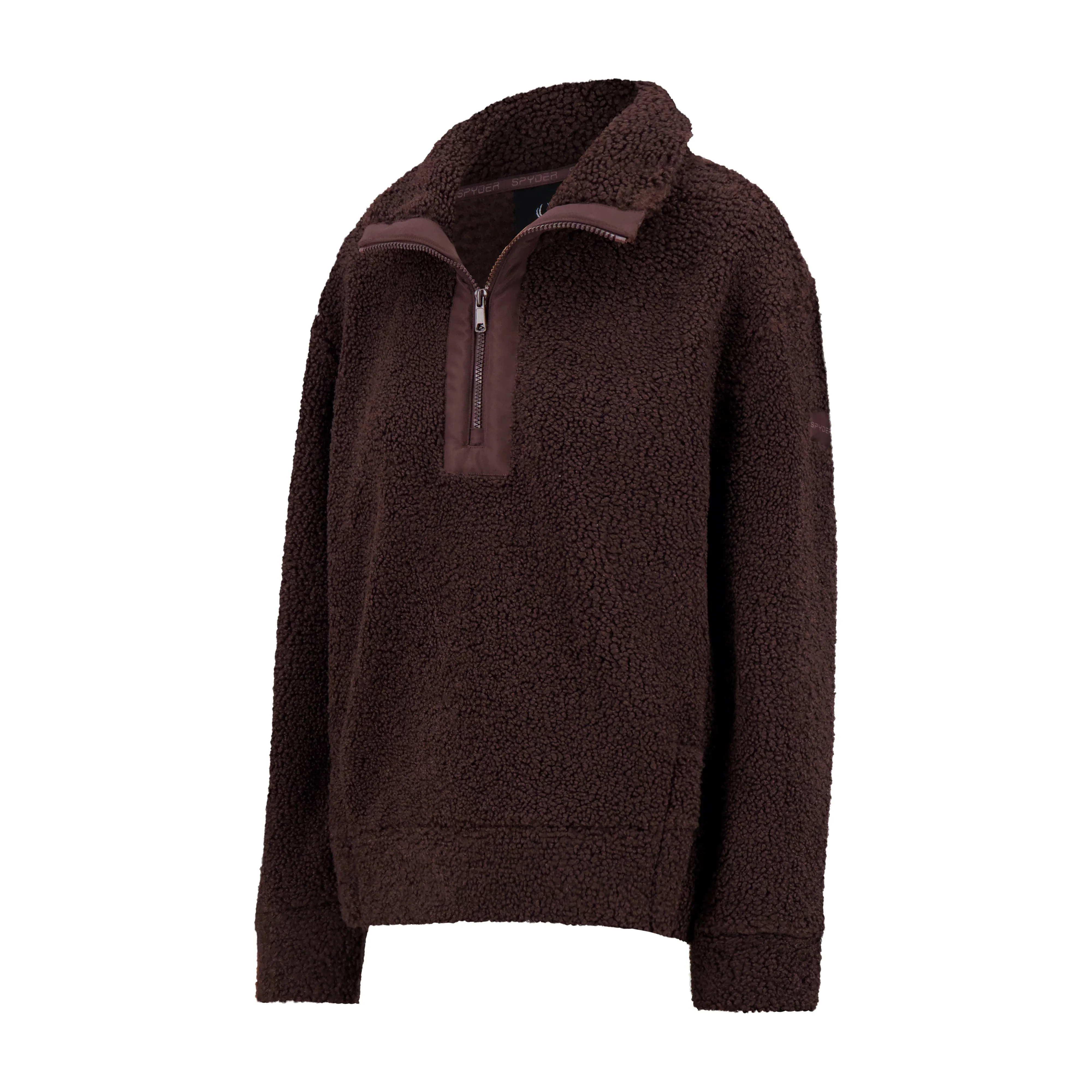 Spyder Women's Sherpa Quarter Zip Mock Neck - Cocoa sold by Zulily product image thumbnail 5