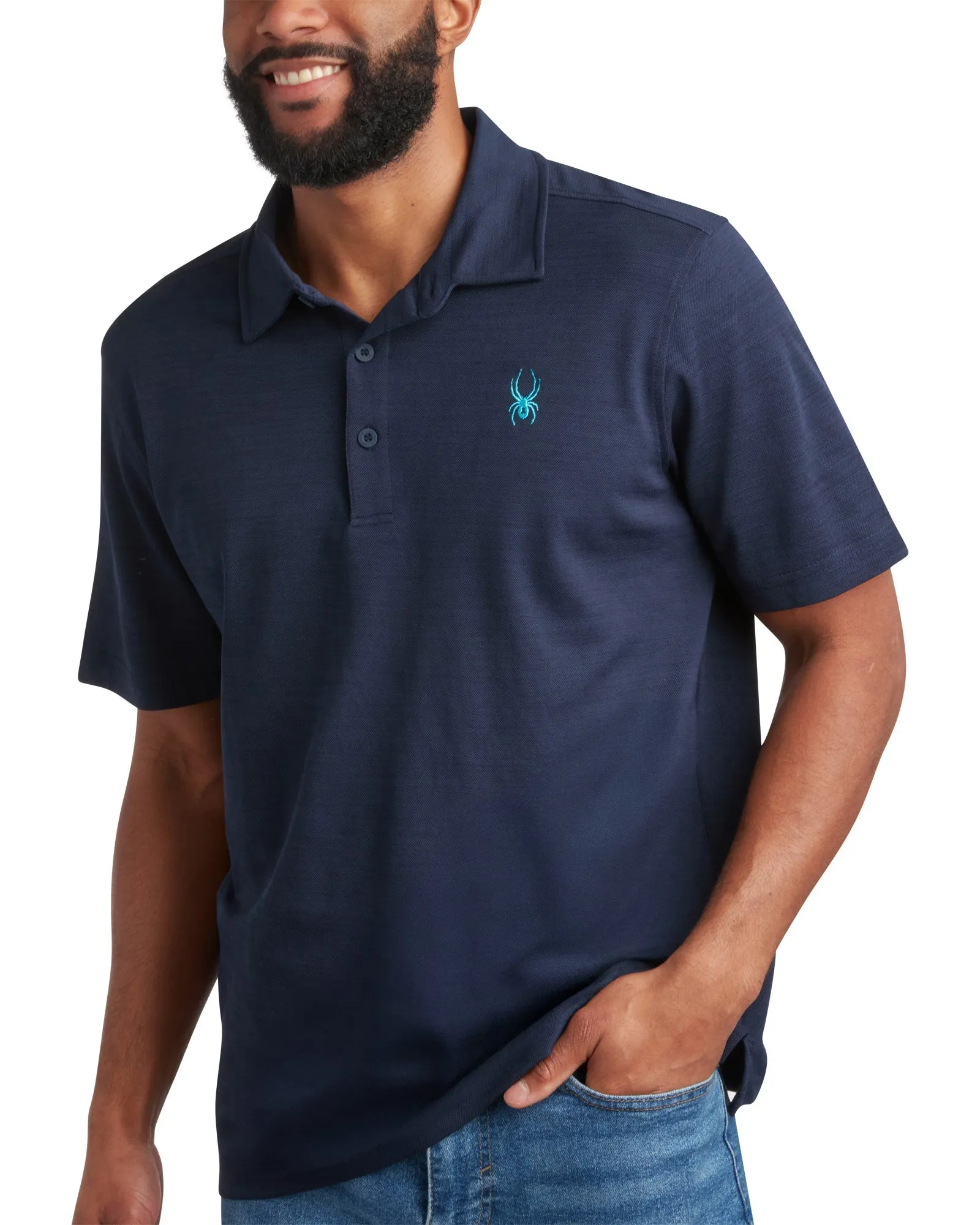 Spyder Men's Short Sleeve Tech Pique - Navy sold by Zulily product image thumbnail 4