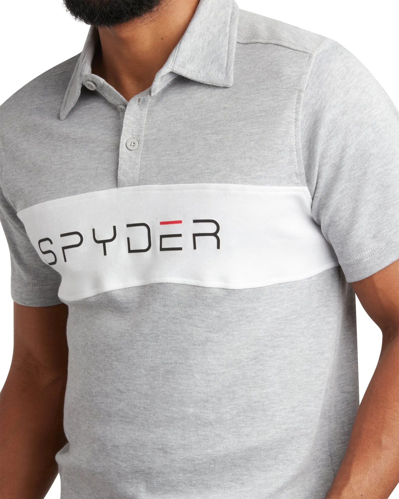 Spyder Men's Short Sleeve Interlock Color Block - Heather Grey sold by Zulily product image thumbnail 4