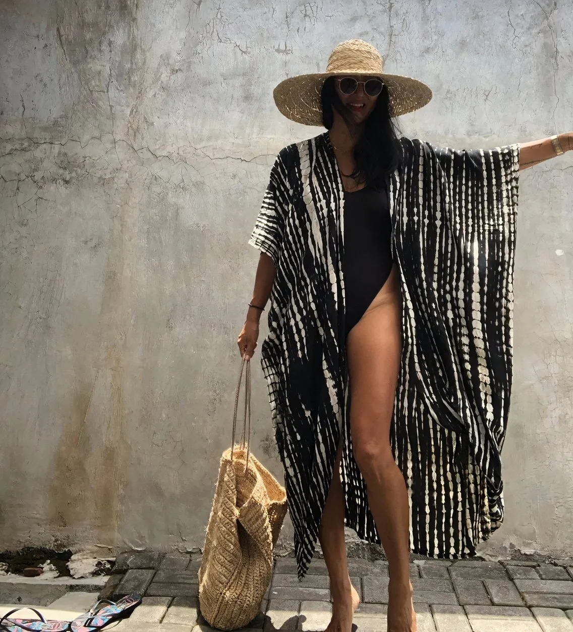 Black & White Kimono by ClaudiaG Collection sold by Zulily product image thumbnail 5