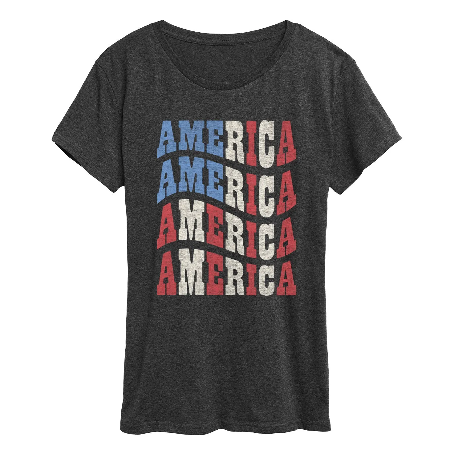 Instant Message - America Wavy - Women's Short Sleeve Graphic T-Shirt sold by Zulily product image thumbnail 2