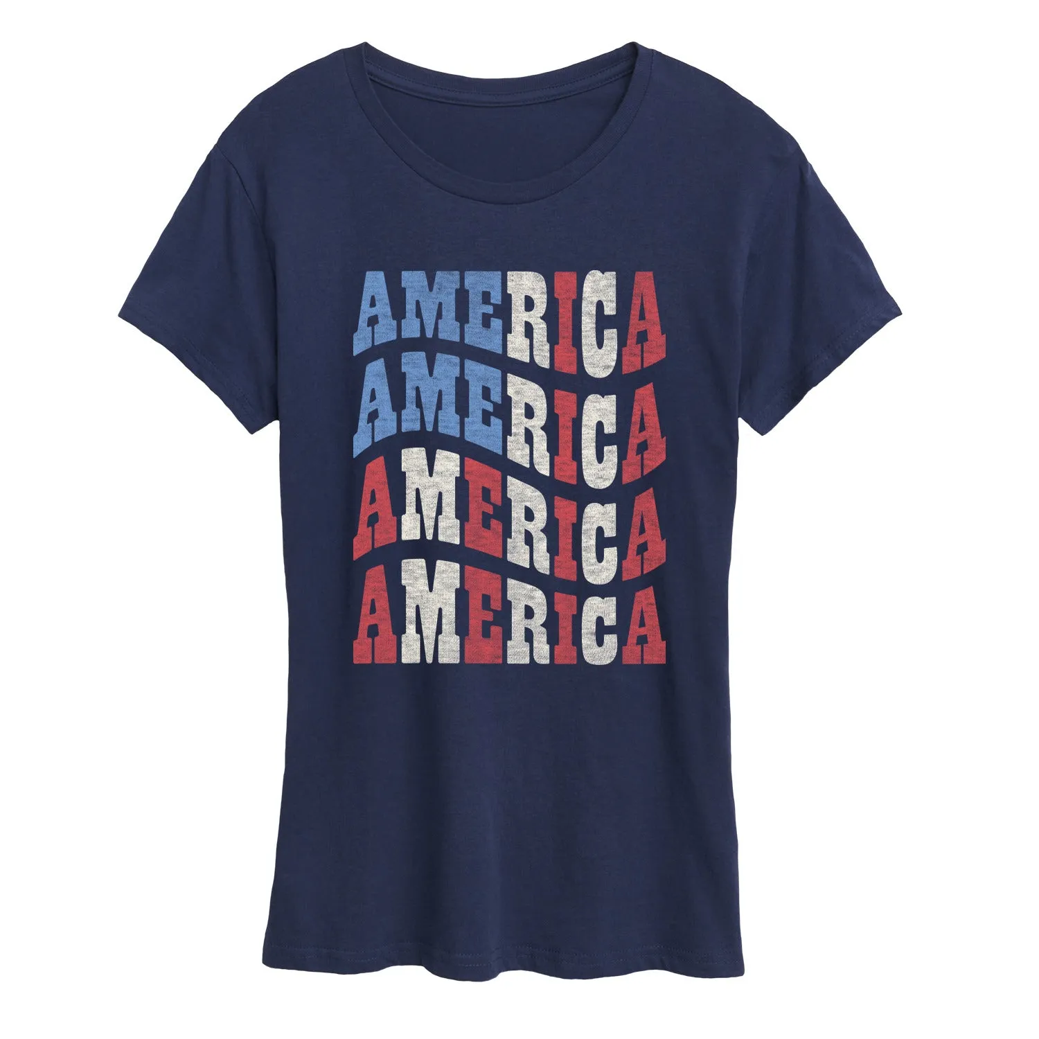 Instant Message - America Wavy - Women's Short Sleeve Graphic T-Shirt sold by Zulily product image thumbnail 3