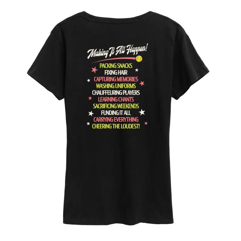 Instant Message - The Softball Mom Tour - Women's Short Sleeve Graphic T-Shirt made by Zulily