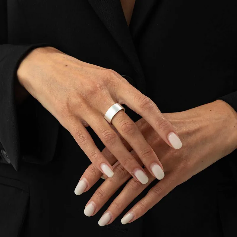 Silvertone Textured Open Ring made by Zulily