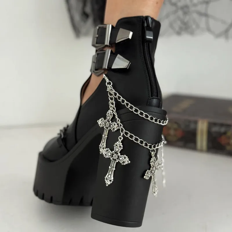 Silvertone Cross Charm Layered Anklet made by Zulily