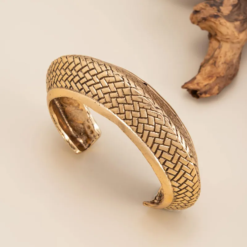 Goldtone Textured Snake Cuff made by Zulily