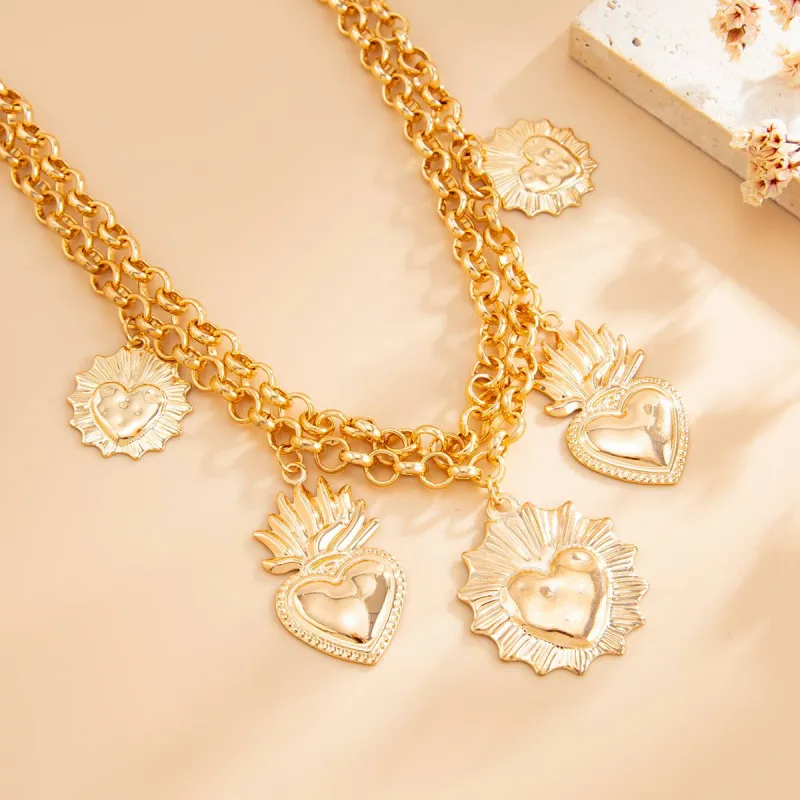 Goldtone Crown Heart Charm Layered Anklet made by Zulily