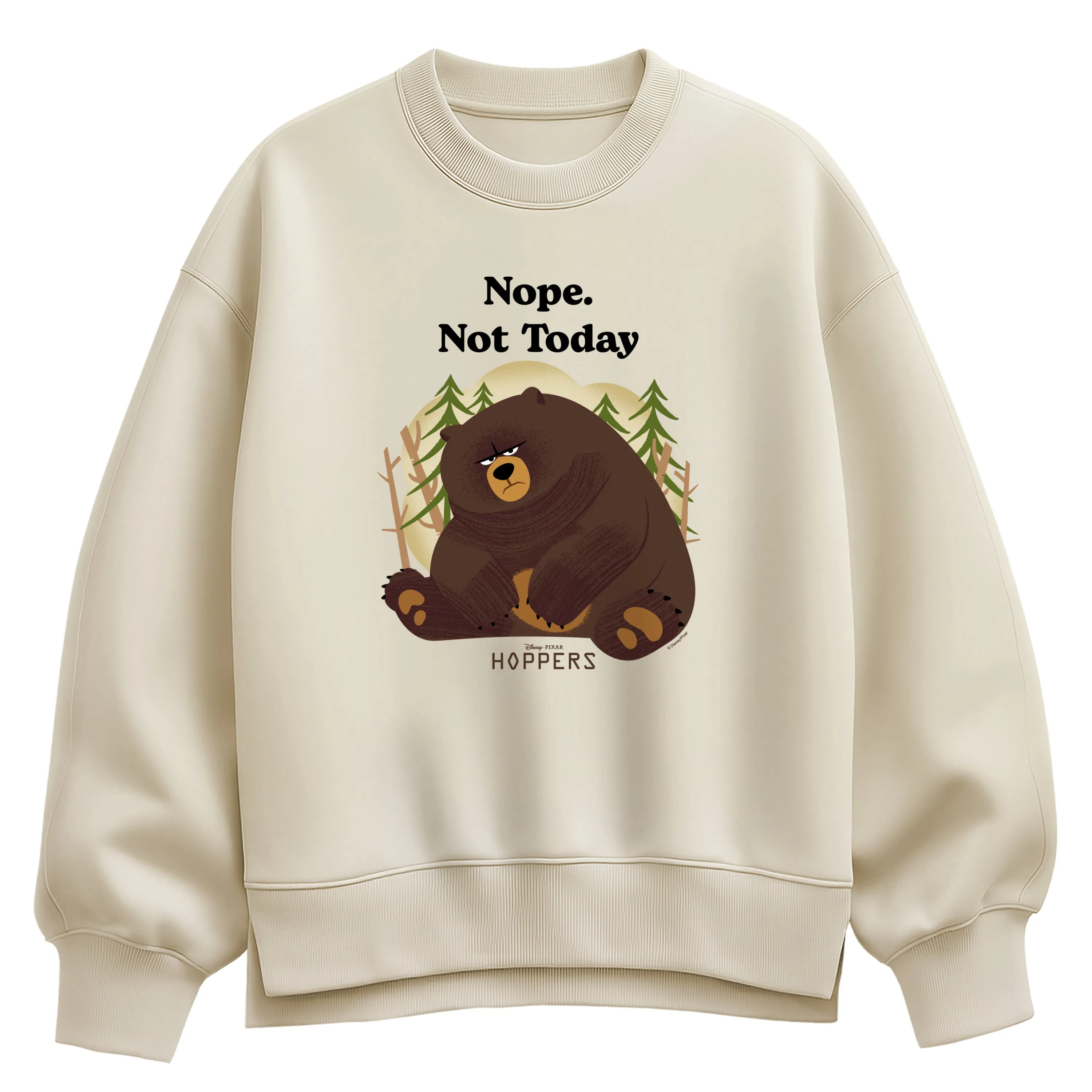 Hoppers - Nope Not Today Ellen - Women's Oversized Fleece Crew Sweatshirt sold by Zulily