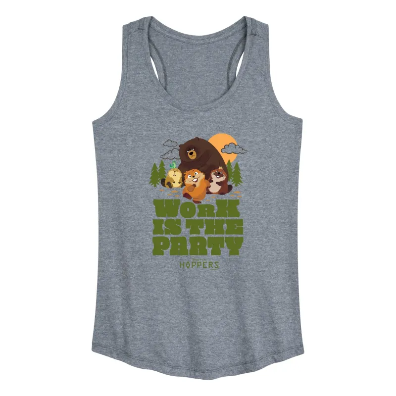 Hoppers - Work Is The Party - Women's Racerback Graphic Tank made by Zulily