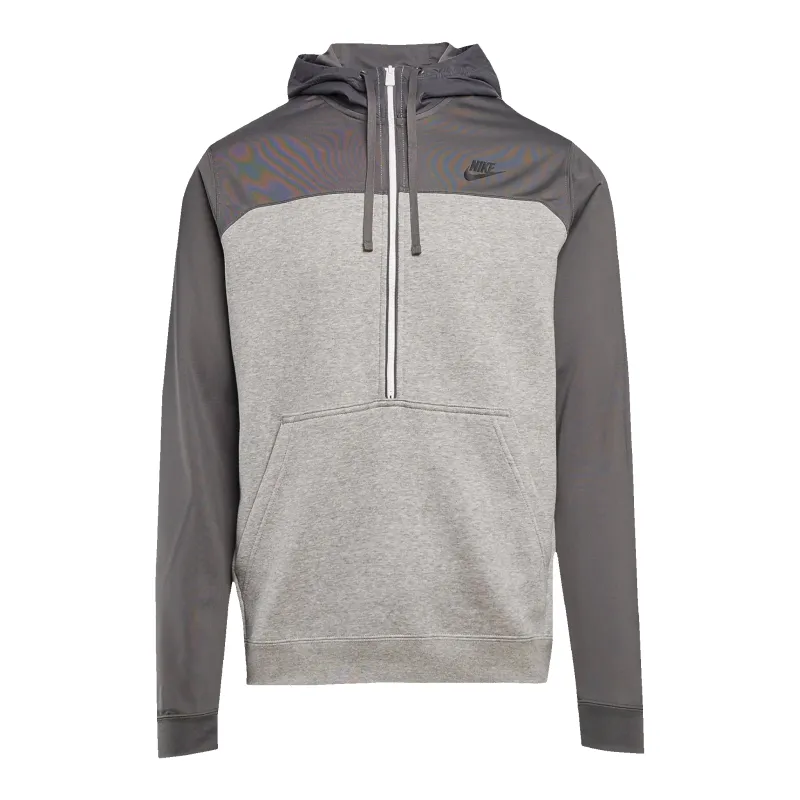 Nike Sportswear Fleece 1/2-Zip Men Hoodie Heather Grey/Charcoal made by Nike
