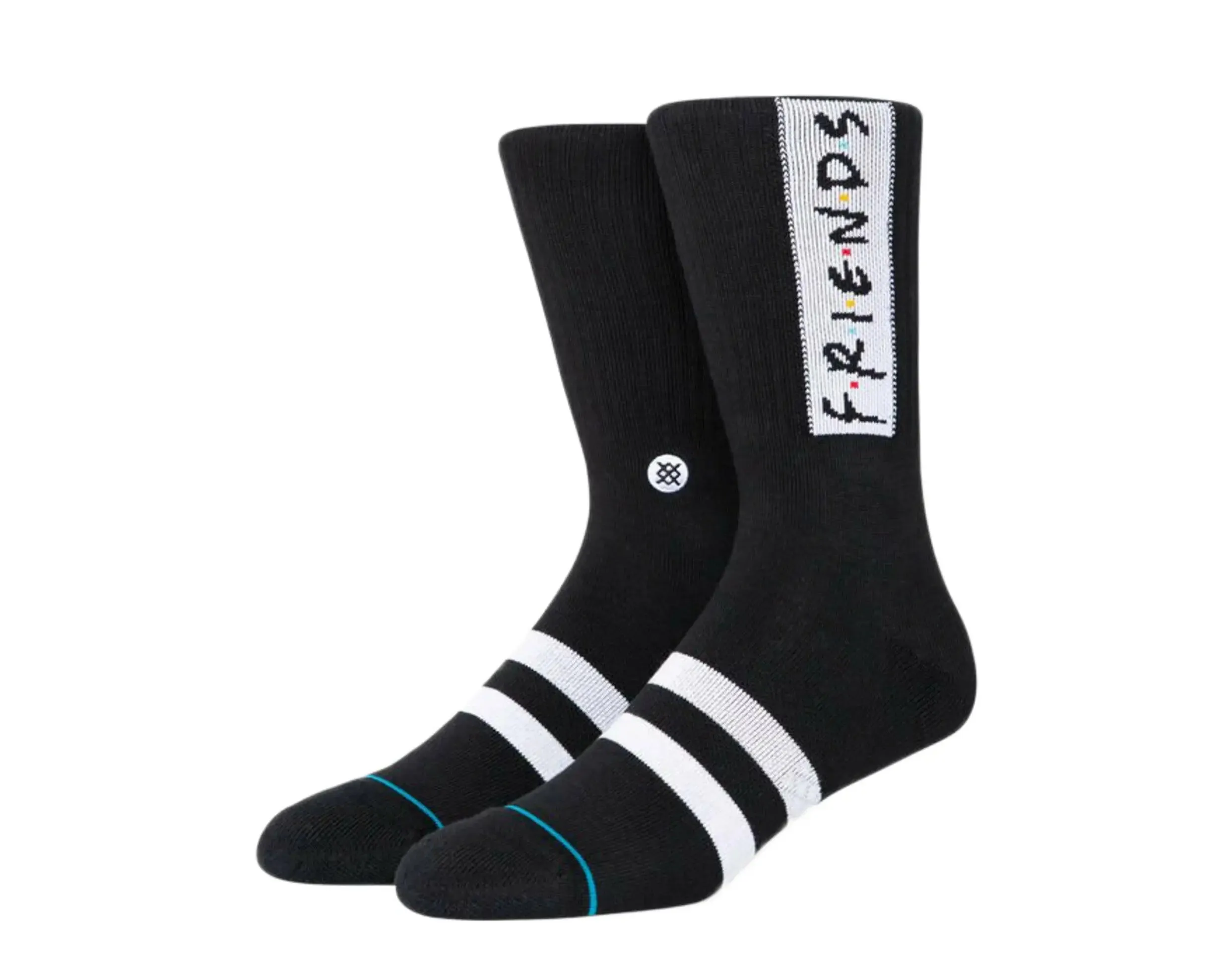 Stance The First One Friends Classic Crew Socks Black/White sold by Zulily