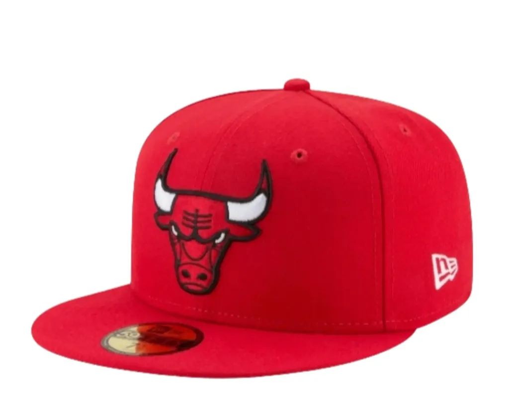 New Era 59Fifty Men Fitted Hat Red Chicago Bulls made by New Era
