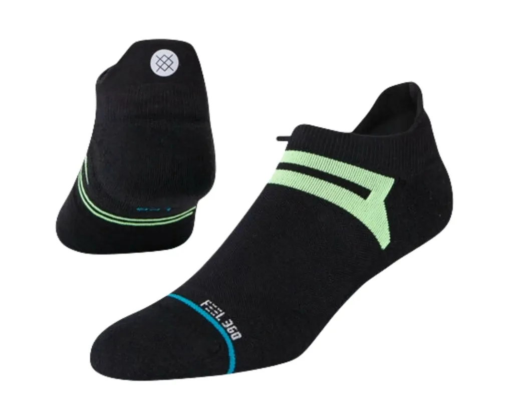 Stance Feel 360 Yield Tab Running Ankle Socks Black/Volt made by Stance