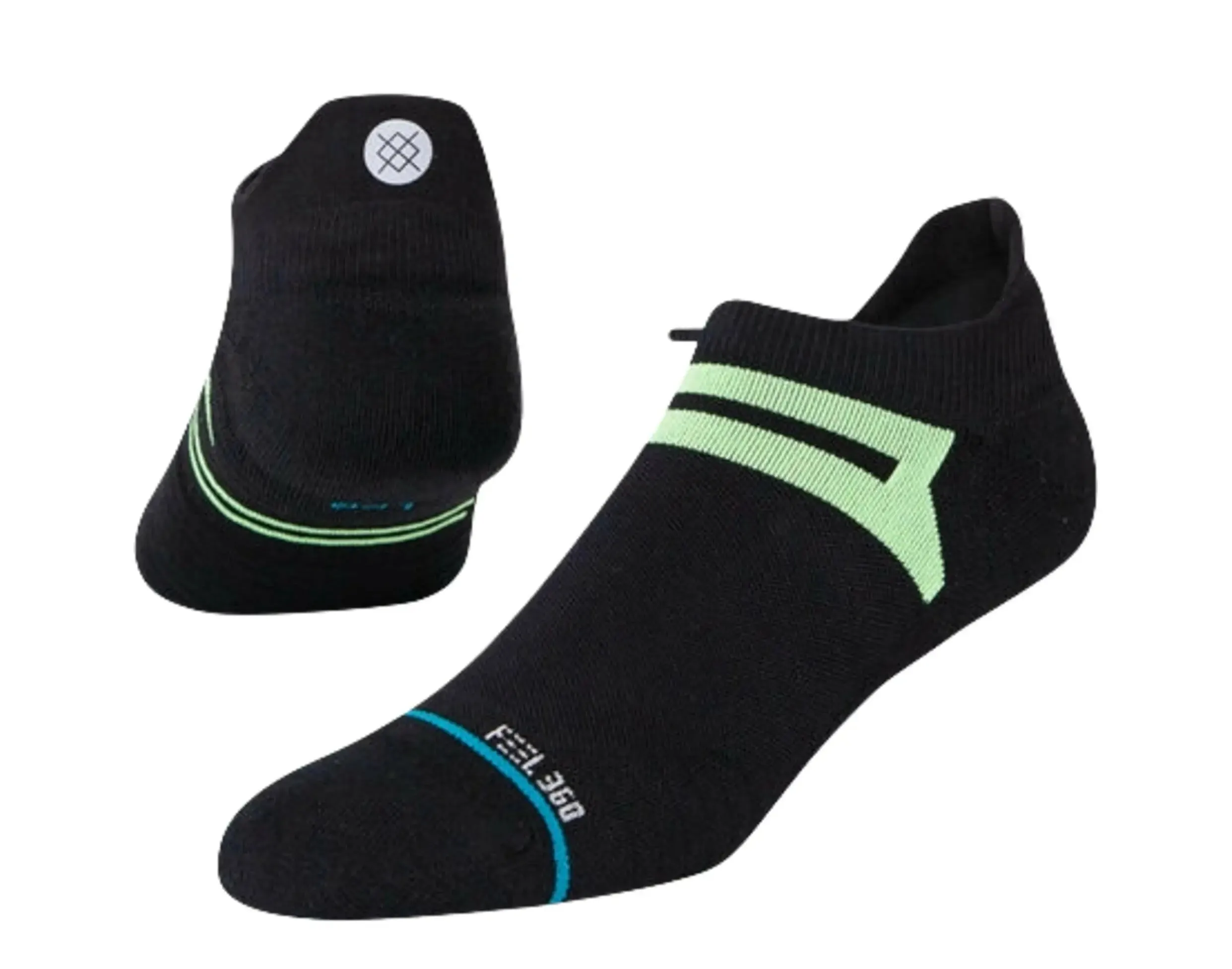 Stance Feel 360 Yield Tab Running Ankle Socks Black/Volt sold by Zulily