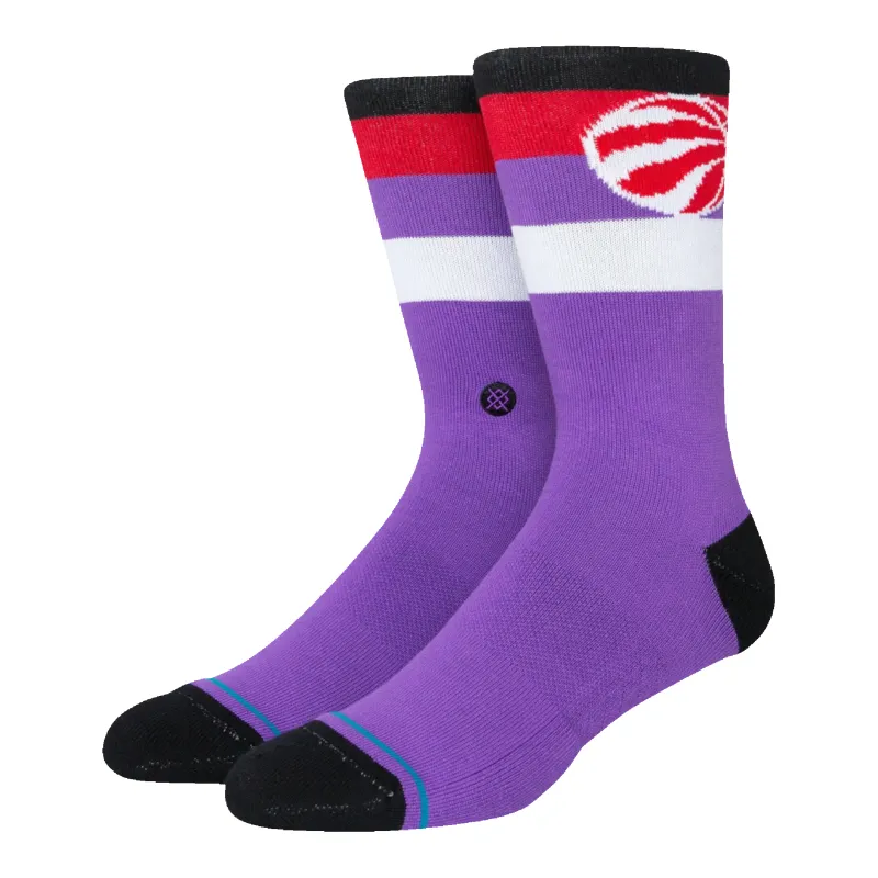 Stance Raptors ST Men Crew Socks Purple/Red made by Stance