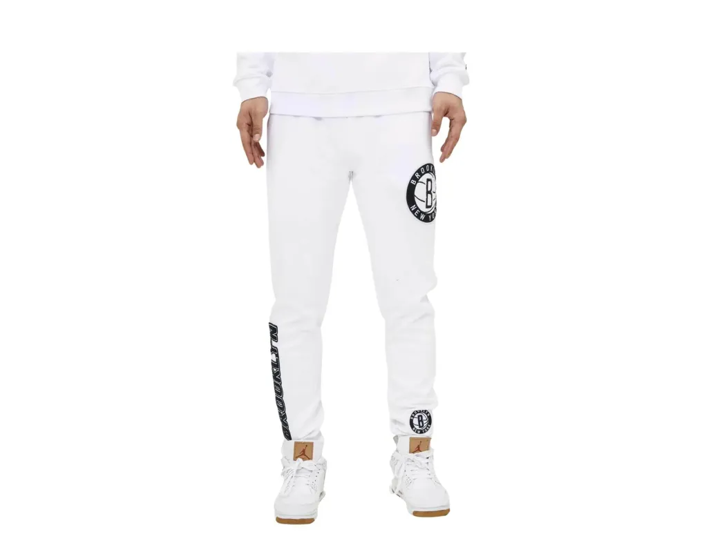 Pro Standard Brooklyn Nets Logo Men Joggers White made by Zulily