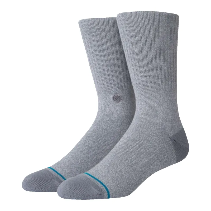 Stance Icon Classic Crew Men Crew Socks Grey Heather made by Stance