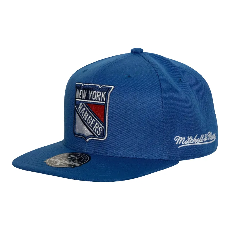Mitchell & Ness NHL New York Rangers Vintage Men Fitted Hat Blue made by Mitchell & Ness