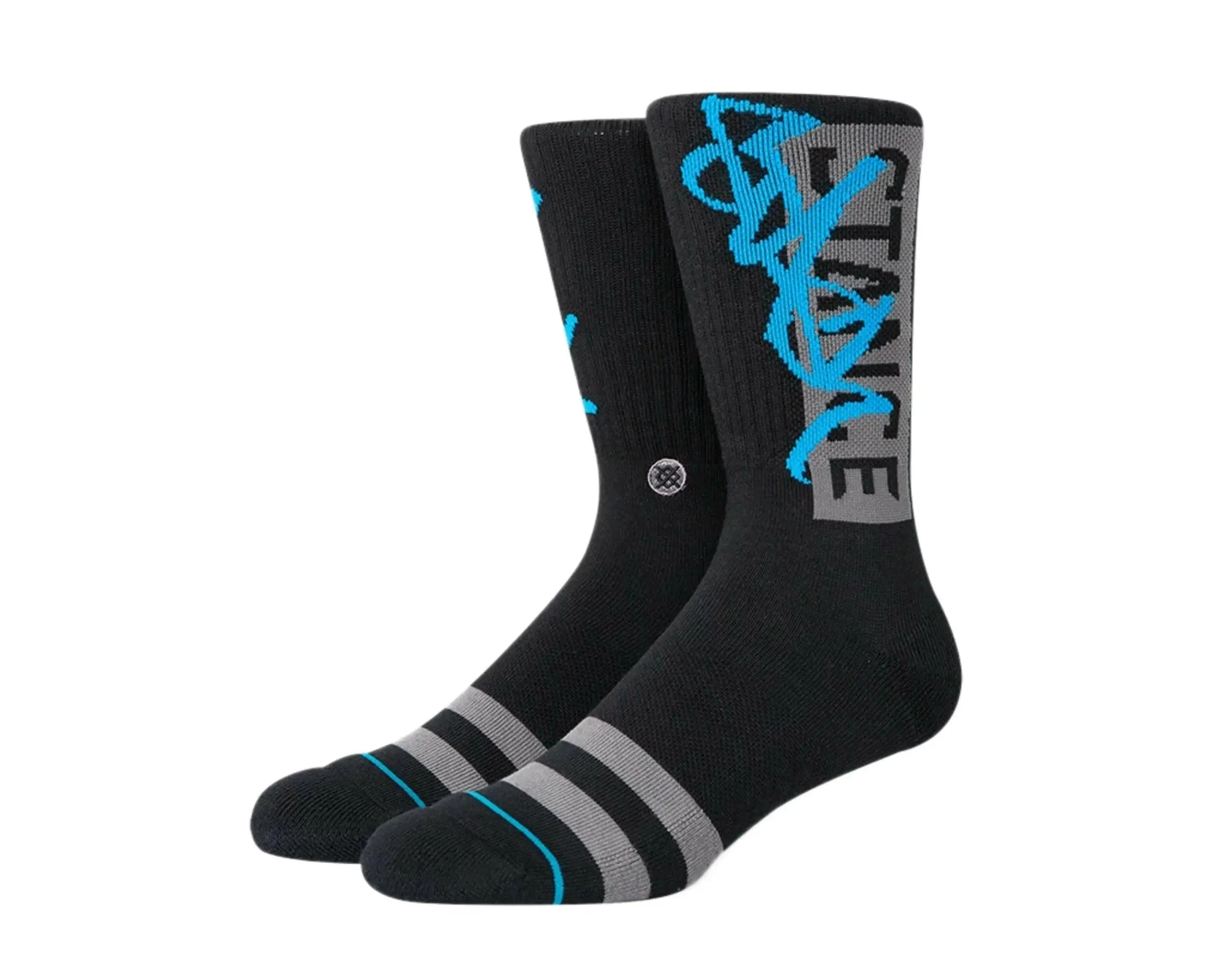 Stance Stash OG Men Crew Socks Black/Grey/Blue sold by Zulily