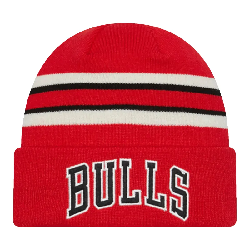New Era Retro Cuff Knit Chicago Bulls Beanie Red Beanie made by New Era