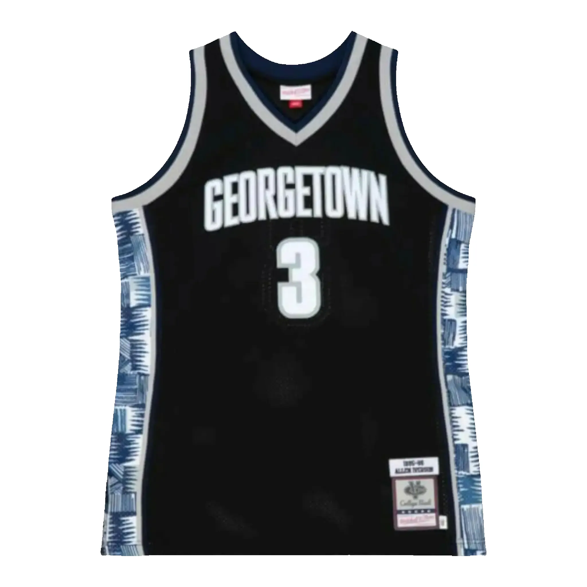 Mitchell & Ness Authentic Georgetown Hoyas 1995-96 Allen Iverson Men Basketball Jersey Black/Grey/White sold by Zulily