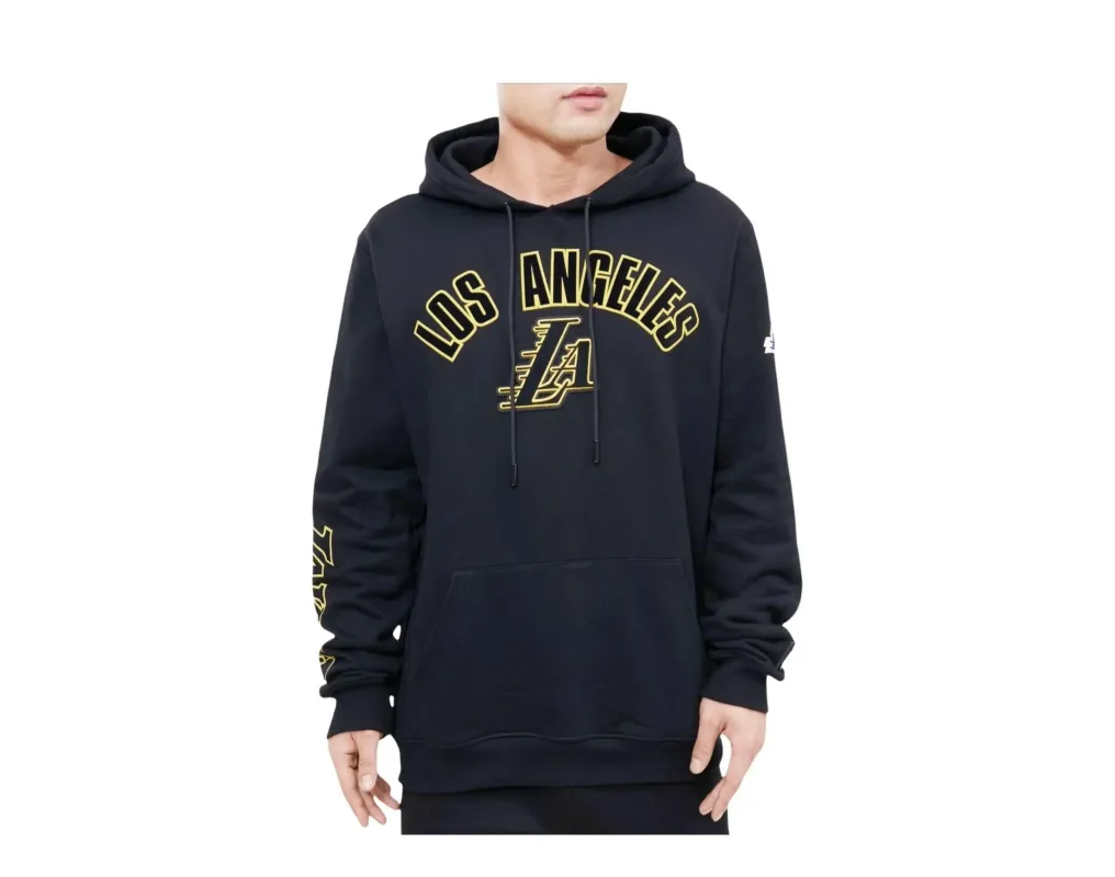 Pro Standard NBA Los Angeles Lakers Stacked Logo Men Hoodie Black made by Zulily